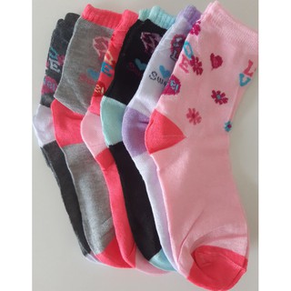 6/12 Pares Meia Infantil FEMININA N 17 a 35 Cano Médio meias soquete menina juvenil Amorarma promo aur