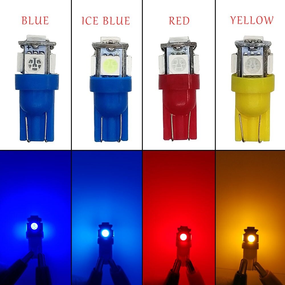 Unidade Lâmpada de Led Pingo T10 5 Leds para Farolete Placa