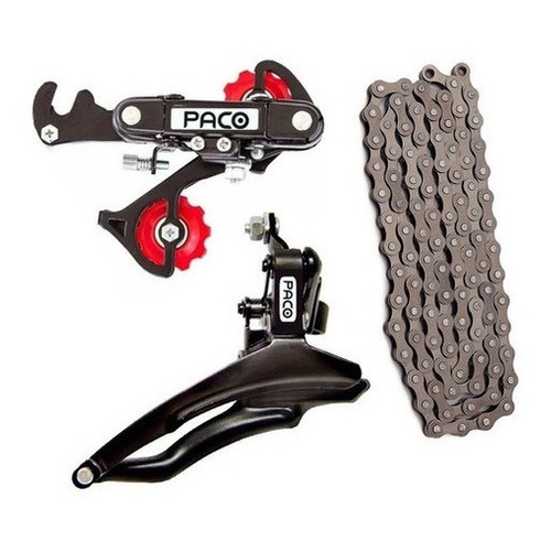 Câmbio Traseiro + Dianteiro Yamada 6v E 7v Preto + Corrente em Oferta na Shopee