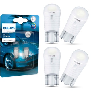 Lâmpada Philips Ultinon Pro3000 Led W5W T10 6000k 2 Pares em Oferta na Shopee