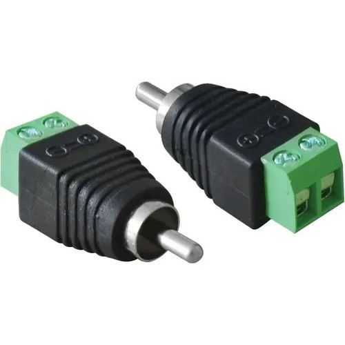 Conector Plug Rca Macho Com Borne - Cftv Audio Video