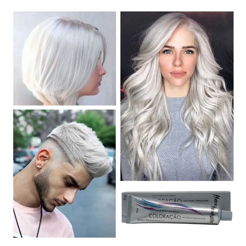 TINTA DE CABELO BRANCO 12.21 Coloração branca Tinta de cabelo branca Mairibel qualidade profissional