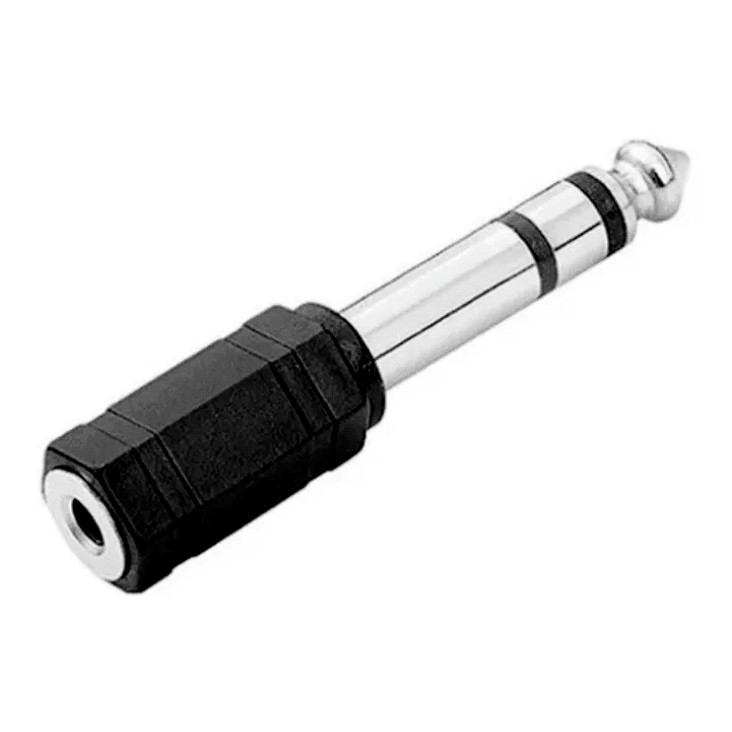 Plug Adaptador P2 para P10 Estéreo Fone Caixa Mesa Conector