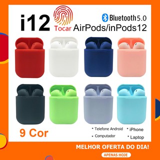 i12 TWS Fone de Ouvido Bluetooth 5.0 com microfone para iOS / Android