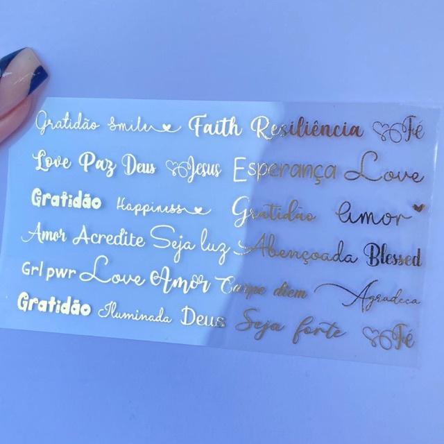 30 Palavras Cartela impresso para resina 3 CARTELAS em Oferta na Shopee