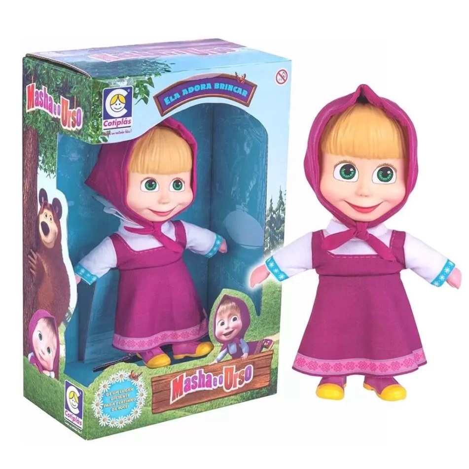 Boneca Masha 23 Cm Da Masha E O Urso Brinquedo infantil  - Cotiplás #2404