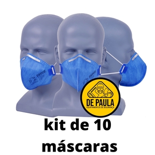kit de 10 unid Mascara PFF2 -S sem valvula AZUL TAYCO ...