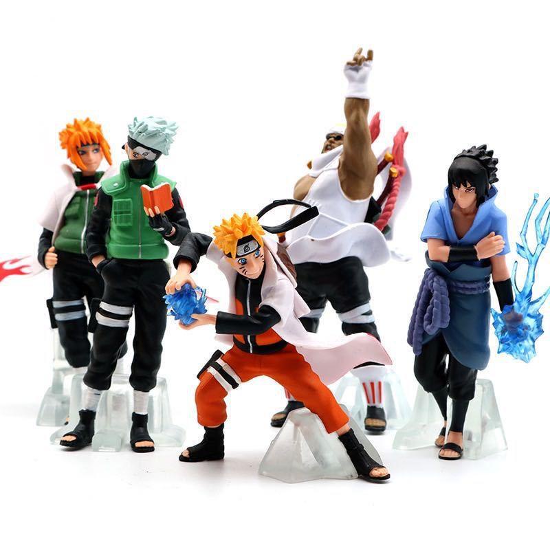 5peça/kit Bonecos Anime Naruto boneca(Sasuke Kakashi Minato Killer Bee ...