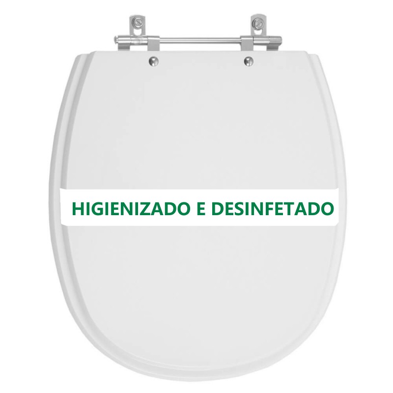 Faixa de vaso sanitário Higienizado e Desinfetado Hotel Motel Spa Pousada Hospital Clinicas