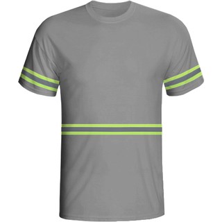 Camiseta Manga Curta em Malha 100% Poliester - Diversas Cores - com Faixa Refletiva