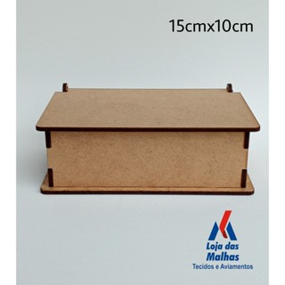 Caixa MDF Cru 10x15x5 Tampa Abre Fecha, Lembrancinhas. DESMONTADA em Oferta na Shopee