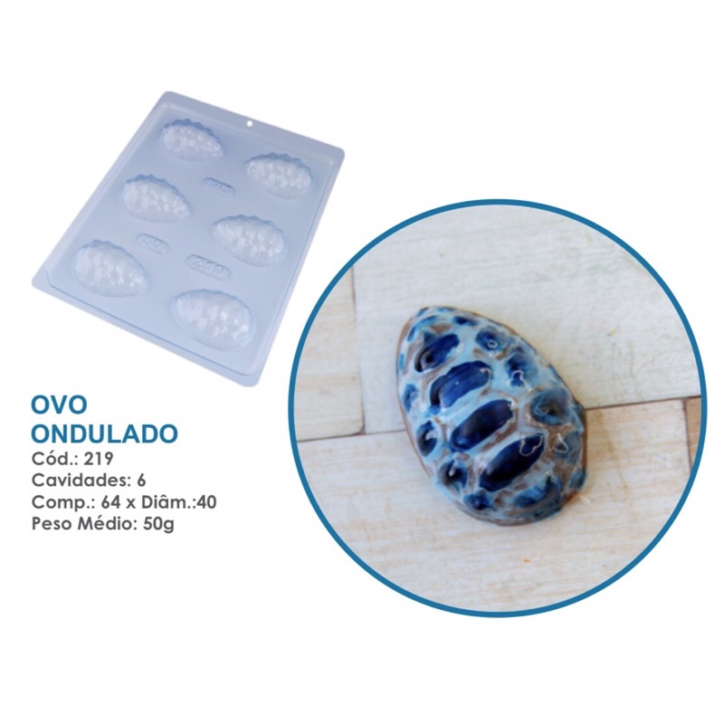 Forma Simples  Ovo Ondulado 219 (L4) em Acetato BWB Para Bombom e Doces de Chocolate e Confeitaria. - Home & Living