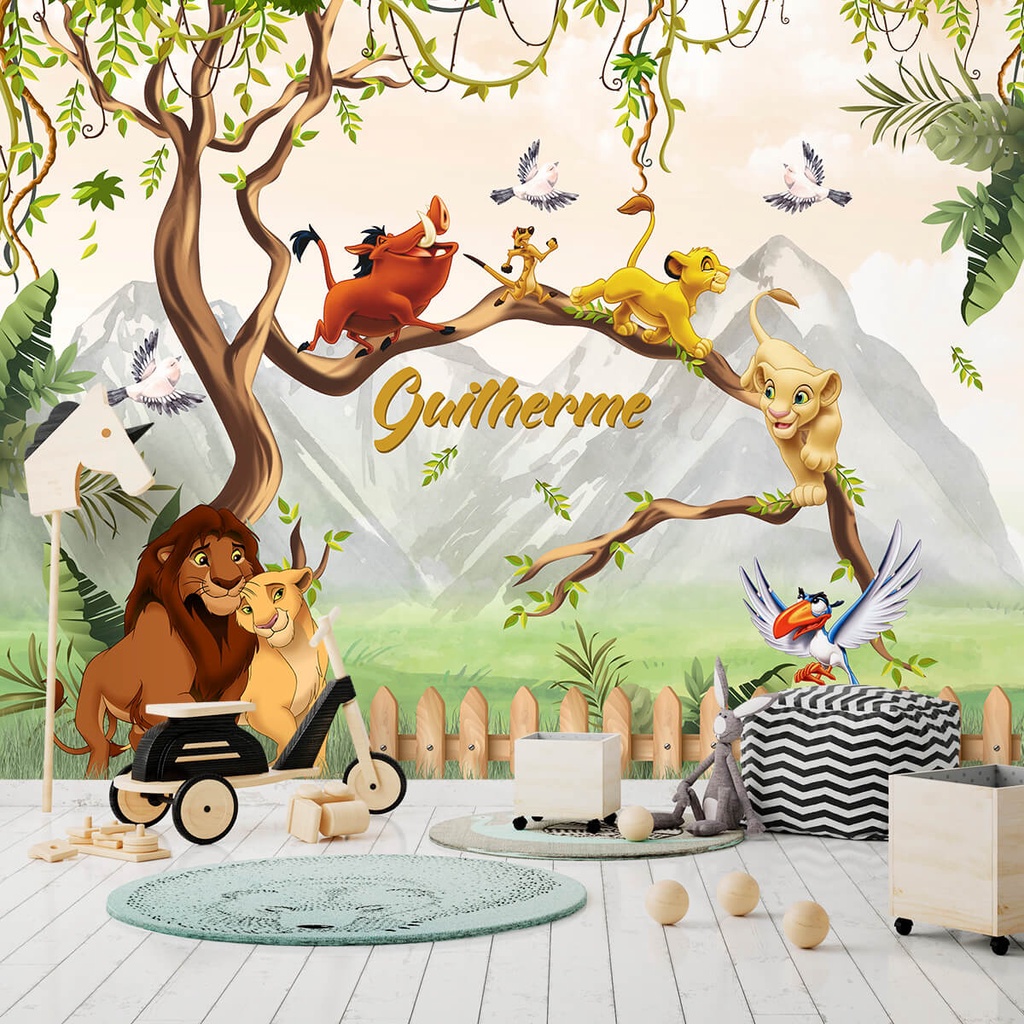 Papel De Parede Autocolante Personalizado Rei Leão em Oferta na Shopee