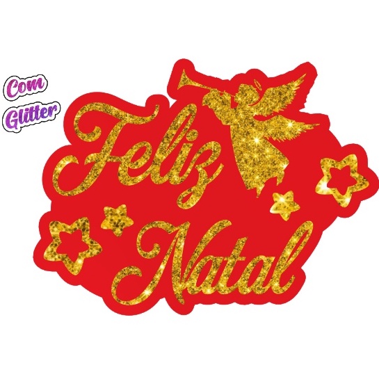 Painel Feliz Natal Anjo Glitter /  Decoração de Natal / festas fim de ano