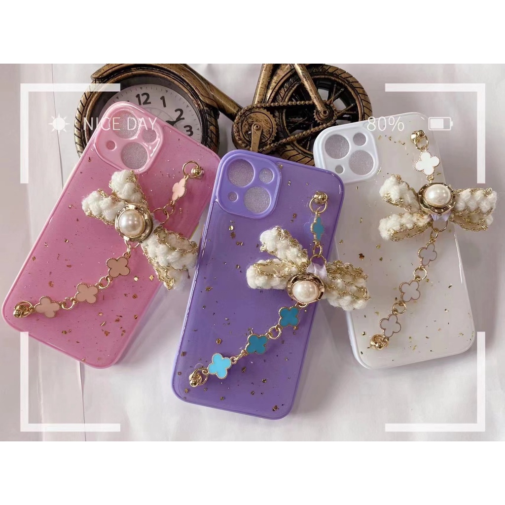 Capa capinha transparente glitter brilho para iPhone7plus/8plus/Xr/11/13 com pulseira
