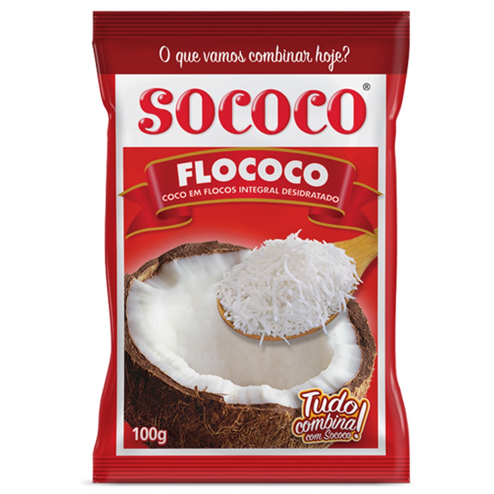 Coco em Flocos Integral Desidratado Flococo 100g - Sococo | Shopee Brasil