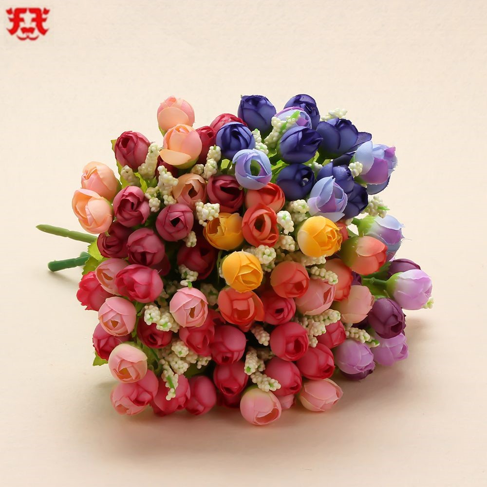 Flores De Seda Coloridas Flor Artificial 15 Cabeças Mini Rose Decoração De  Casa Para O Casamento Pequenos Rosas bouquet | Shopee Brasil