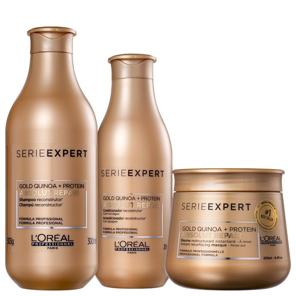 Kit L'Oréal Professionnel Serie Expert Absolut Repair Gold Quinoa + Protein Trio (3 Produtos)