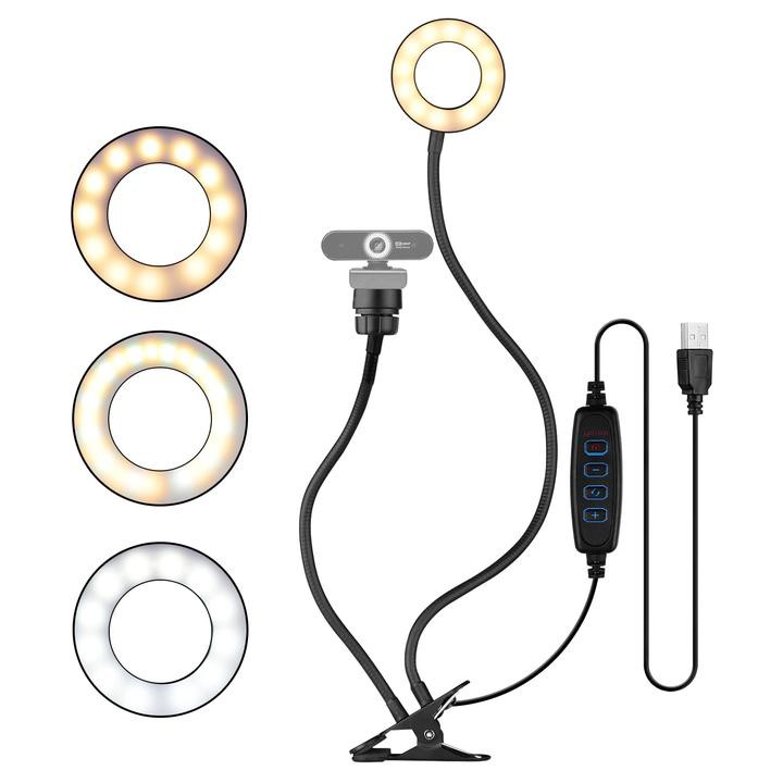 Ring Light cabo flexível com suporte para celular camera e mesa