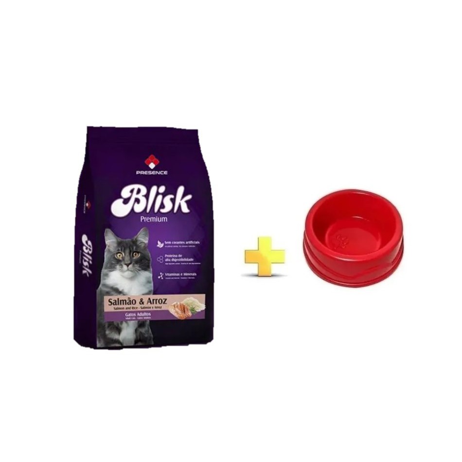 Ração Presence Blisk Premium Para Gatos 25 Kg + Comedouro