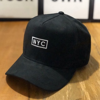 Boné NYC New York City HYPE fitão camurça preto