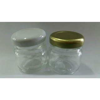 Kit 10 Unid. Pote/Potes Papinha Geleia Vidro 40ml Redondo com Tampas Preta, Dourado/Ouro/Branca /Lilas  Brigadeiro Porta  Tempero Compota Velas Aromatizadas