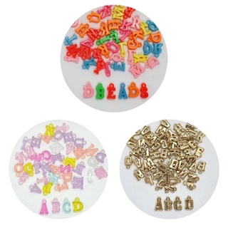 Miçanga Pingente 78 Letras Alfabeto Completo Colorido 14mm Candy Color Entremeio Bijuteria