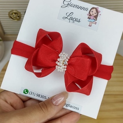 Laço Boutique Estilo com Gravatinha/ Laço de Cabelo Infantil/ Laço com Organza