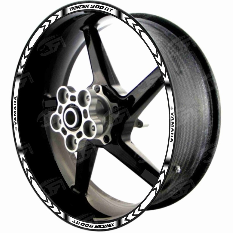 Adesivo Friso Refletivo Roda Moto Yamaha Tracer 900 GT 900GT MT-09 MT09 M01 branco