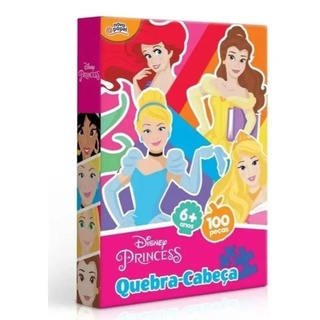 Quebra cabeça Princesas Dysney 100 peças - Brinquedo infantil