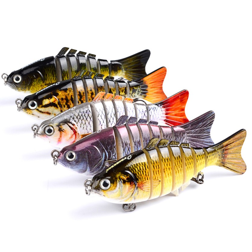 1 Piezas Nuevo Seção De Pesca Articulado Minnow 7 Secciones 9cm 15G Swimbait Baixo Wobbler Isca