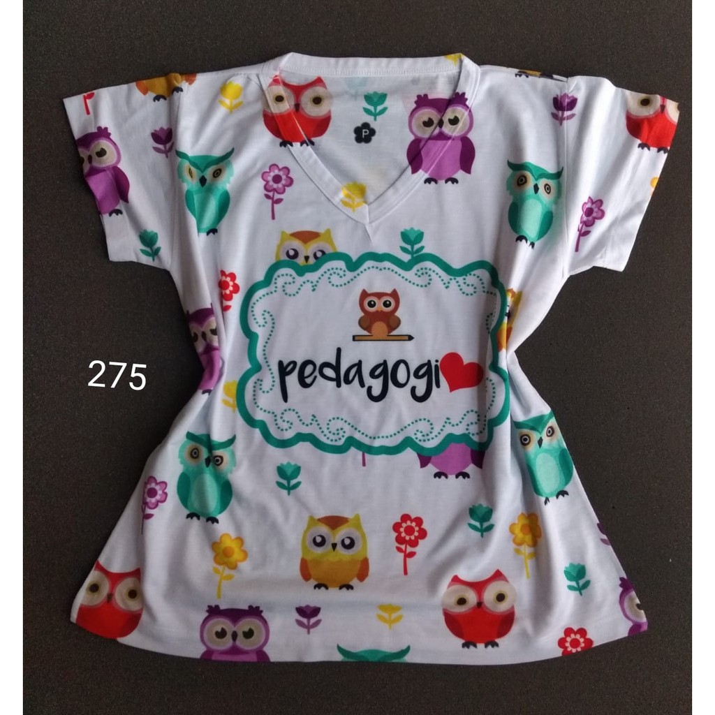 Camiseta Blusa feminina  Pedagogia Coruja (ref275) . T-Shirts