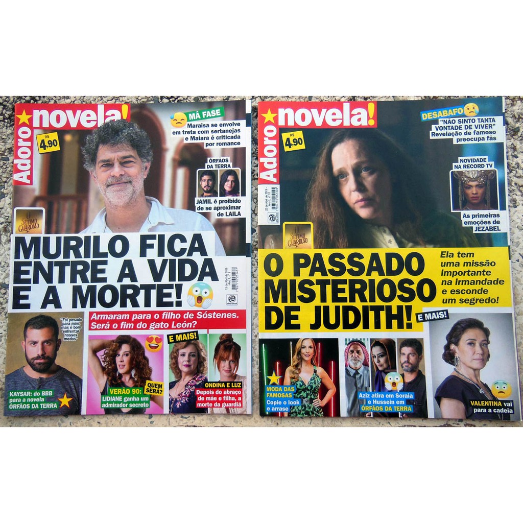 2 Revistas Adoro Novela 9 E 10 Roberto Carlos Novela O Sétimo Guardião Órfãos da Terra Verão 90 - 2019