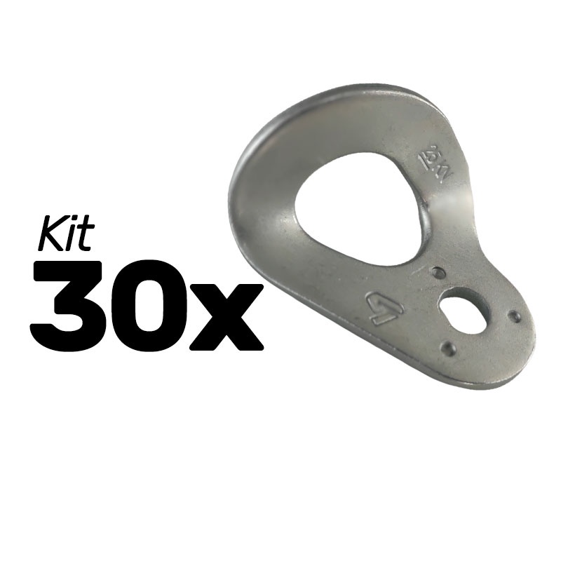 Kit 30 unid Chapeleta em Aço Carbono p/ Ancoragem Rapel Escalada