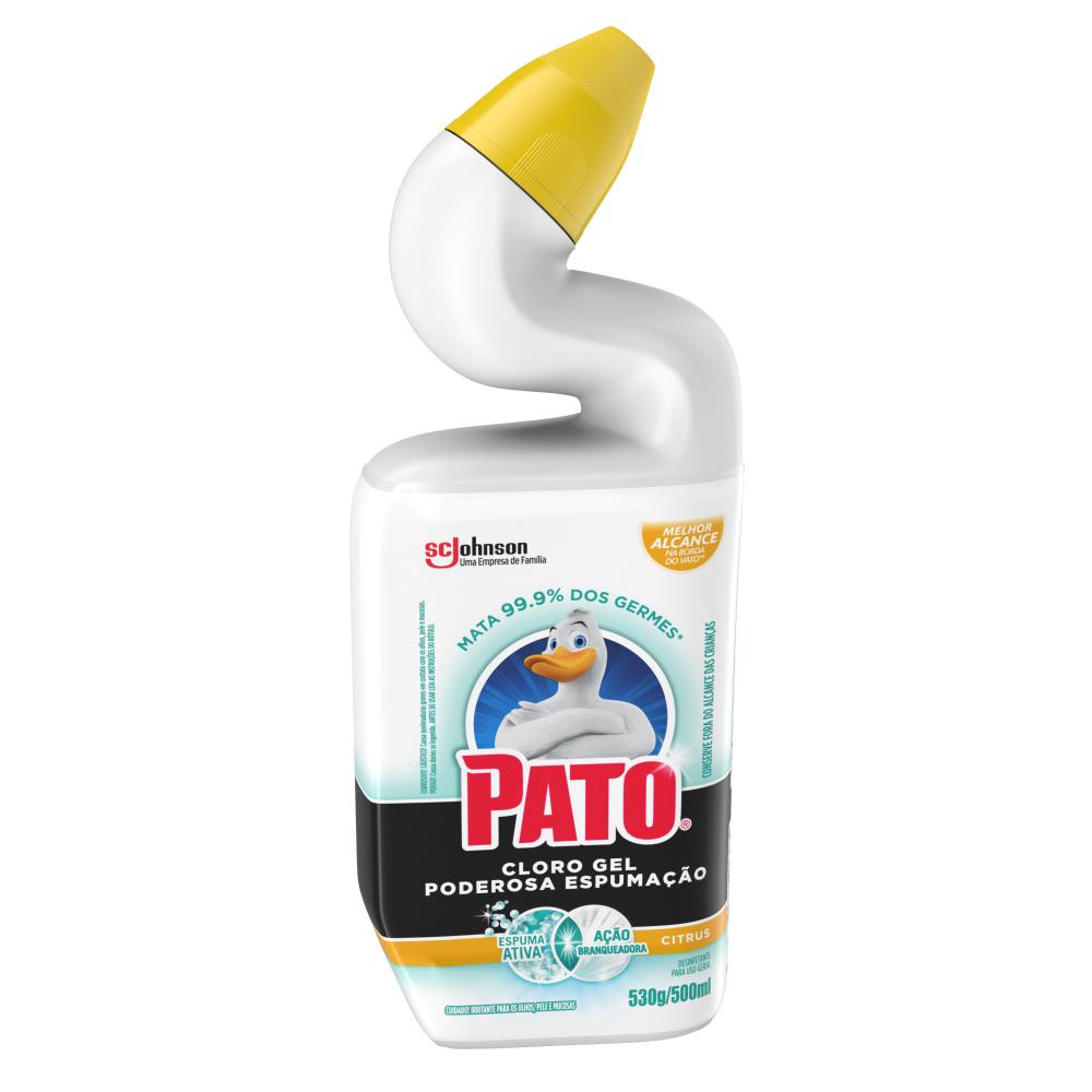 Limpador Pato Cloro Gel Ativo Citrus Poderosa Espumação Squeeze 500ml
