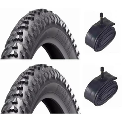 PAR PNEUS LEVORIN EXCESS ARO 24 X 1.95 MTB + 2 CÂMARAS DE AR