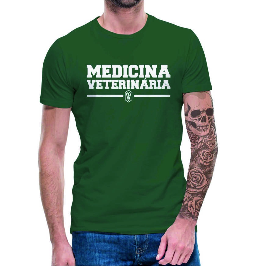 Camiseta Medicina Veterinária 100% Algodão Curso Veterinário Animais Curso Profissão Frases engraçadas Faculdade Med Vet Curso