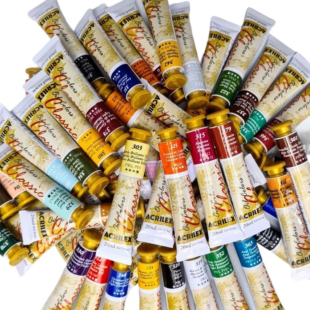 Tinta Óleo Classic Kit 56 Cores Acrilex 20ml Para Tela - Escolha Suas Cores