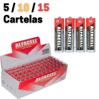 Kit 5x 10x 15x Cartelas De Pilha AAA Palito OU AA Comum Alfacell