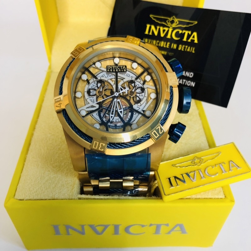 Rel Gio Invicta Bolt Zeus Skeleton Masculino Dourado Luxo Shopee Brasil