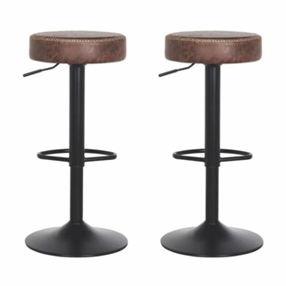 Kit 02 Banquetas Altas Estofadas Giratórias para Cozinha e Bar com Regulagem de Altura Viena Marrom em Oferta na Shopee