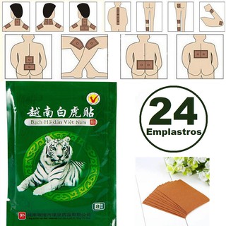 (Original Tiger Balm) - 24 Salonpas Emplastro Tigre Branco Alívio das Dores Musculares, Ombro, Contusões em Oferta na Shopee