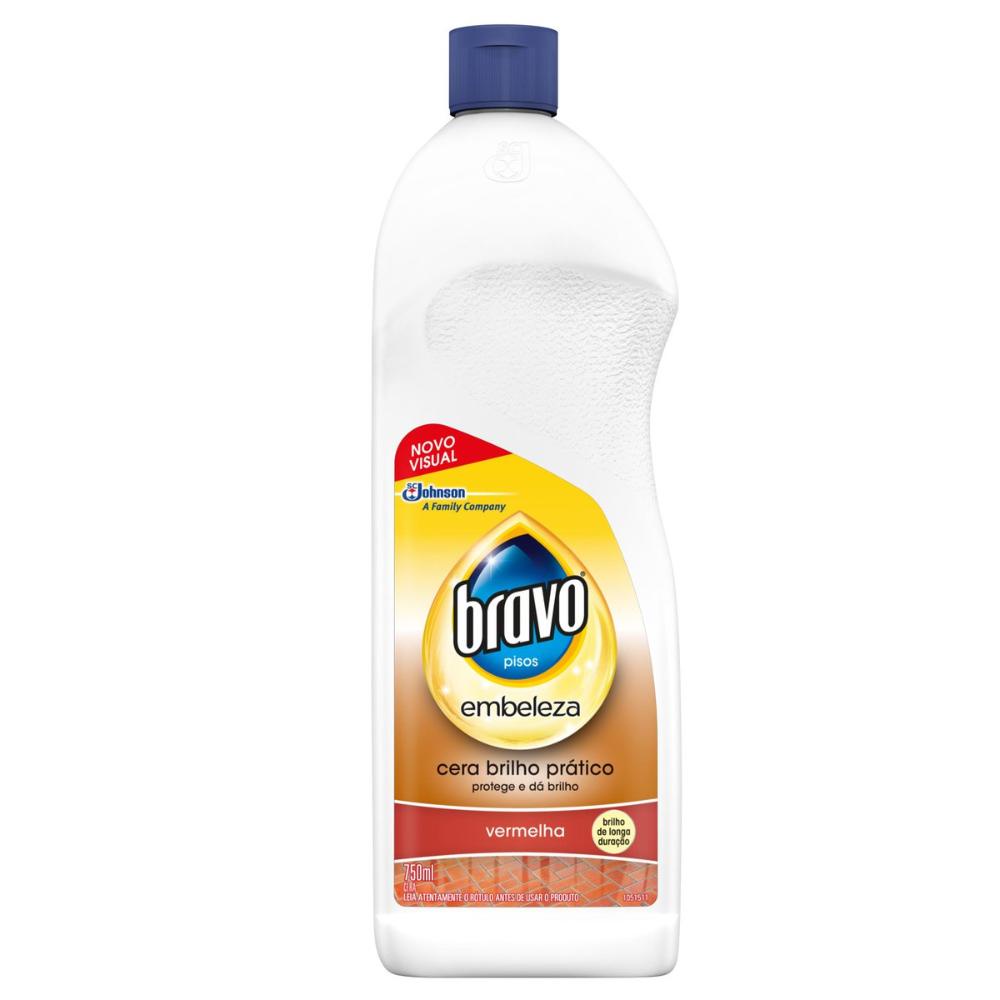 Cera Líquida Bravo Brilho Prático Vermelha 750ml - Home & Living