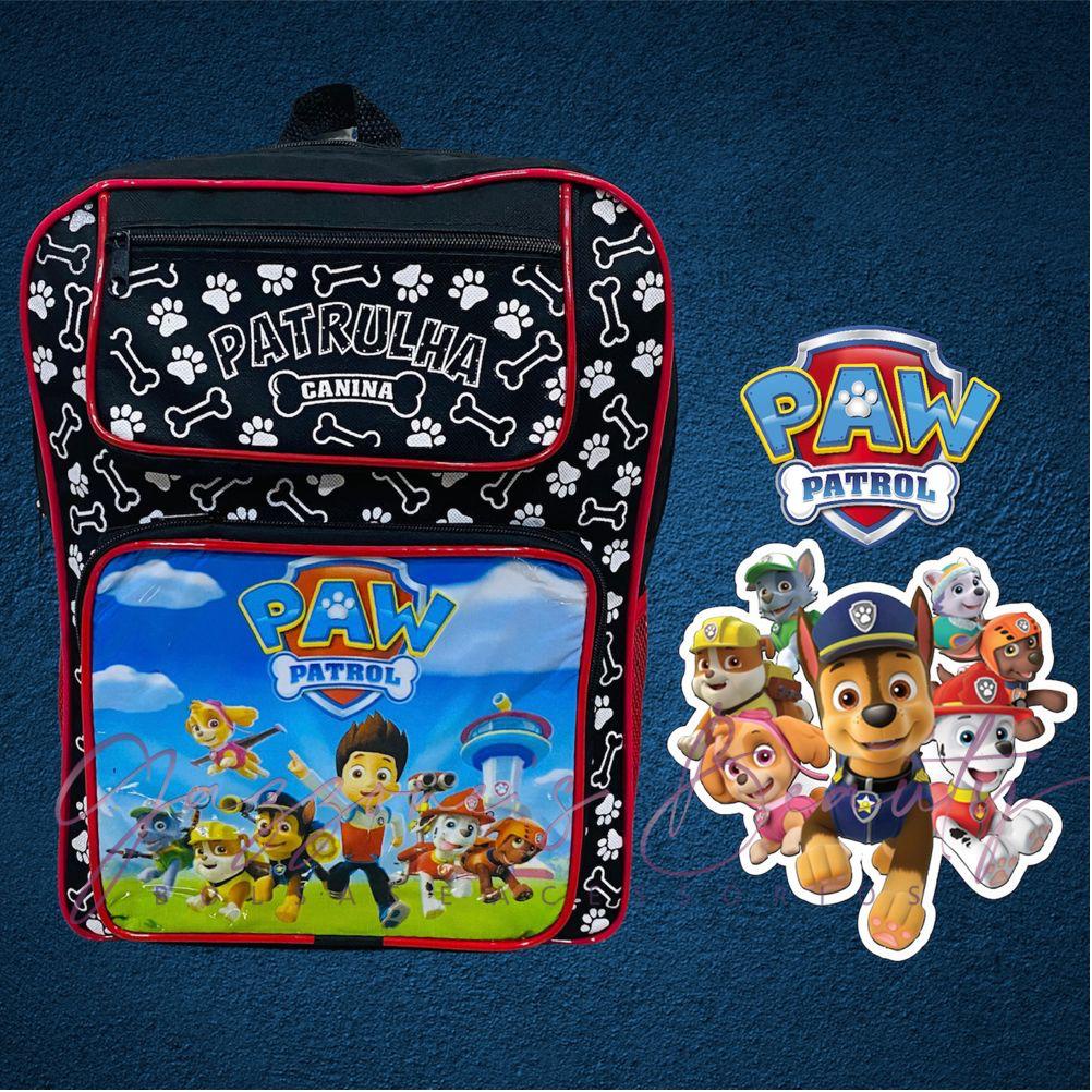 Kit C/ 4 Mochila Escolar Infantil Criança Menino e Menina Desenhos Patrulha Canina Marsha e Urso Promoção