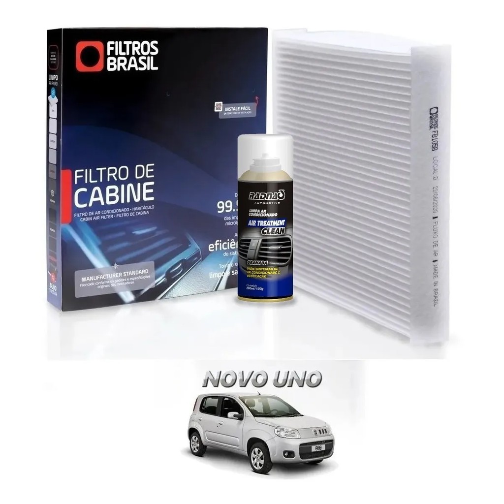 Filtro De Ar Condicionado Cabine Carros Fiat + Higienizador Granada Air Treatment Clean em Oferta na Shopee