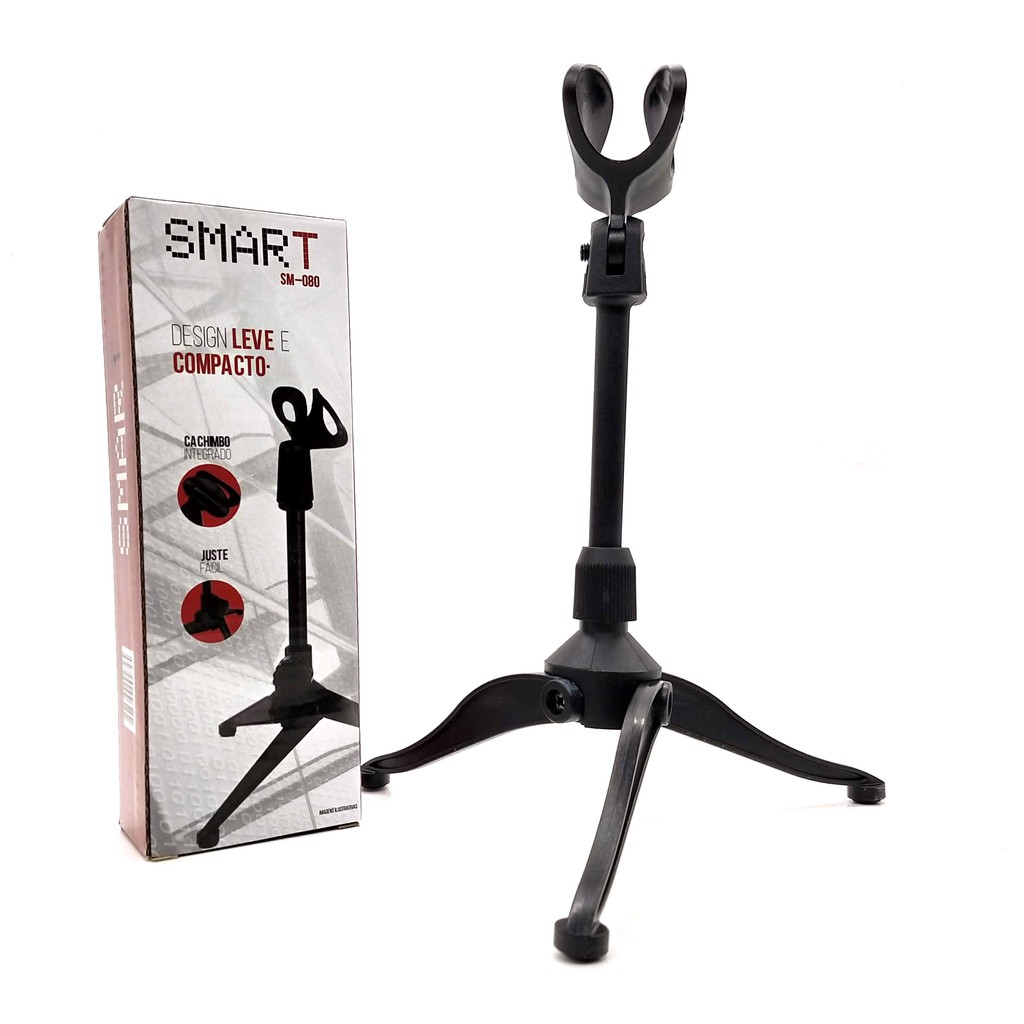Suporte De Mesa P/ Microfone Mini Pedestal Smart Sm-80