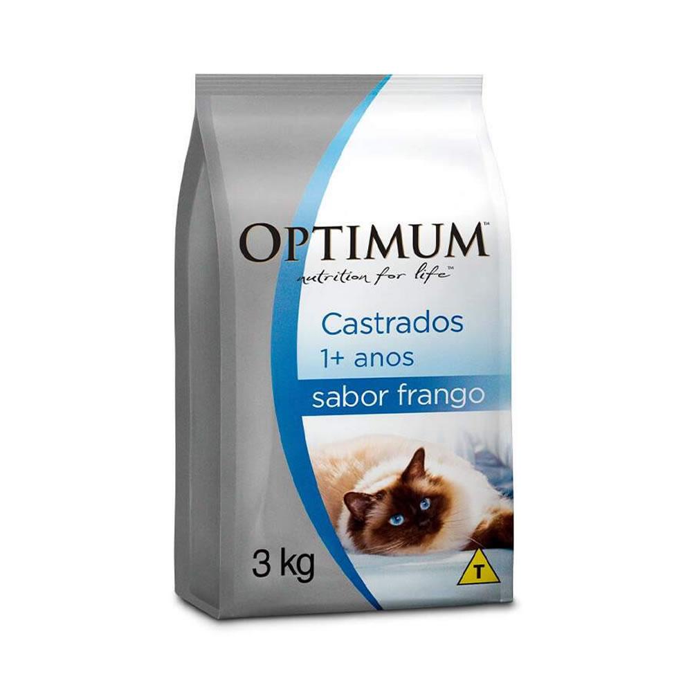 Ração Optimum Gatos Adultos Castrados Frango 3kg - Pets