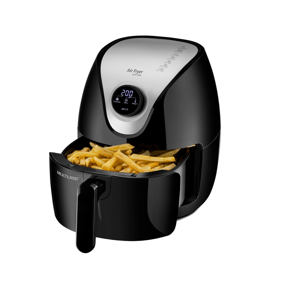 Fritadeira Elétrica Air Fryer 4L 220V Preta Multilaser CE169