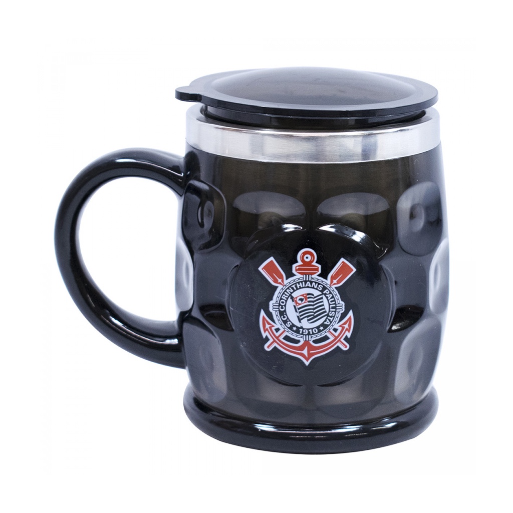 Caneca Térmica Com Tampa 500ml - Corinthians