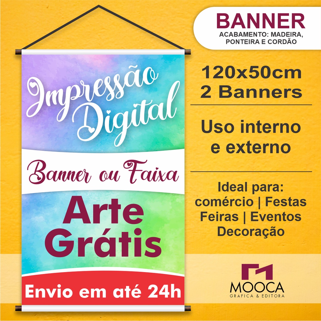 2 Banner Personalizado 120x50cm Arte Inclusa Shopee Brasil 4588